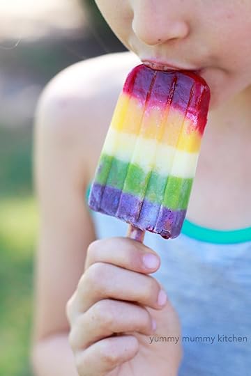 beautiful whole fruit and veggie rainbow popsicles without any artificial food dye