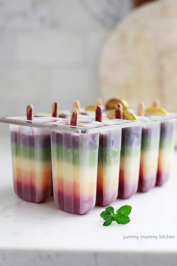 healthy homemade rainbow popsicles