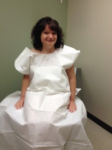 Love those paper gowns and blankets!