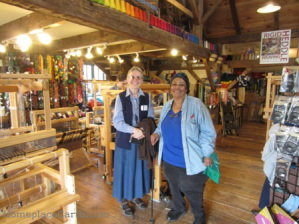 Sue and Ira in the fiber arts buiilding --BLOG