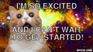 excited space cat