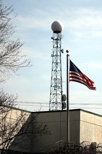 The broadcast tower from the local CBS affiliate.