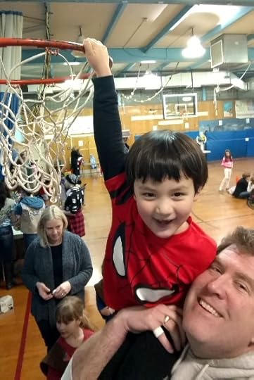 The Pip hanging on the rim at the Girl Scout carnival.