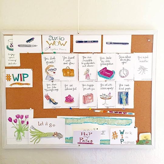 I love my art life! This morning I woke up and realized that I needed to put my Journey Blessings on my work in progress board to see them all. It makes me happy to see them here and I have about 30 more to make. Pure joy and play!