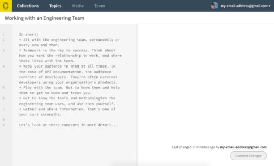 Corilla for technical writers