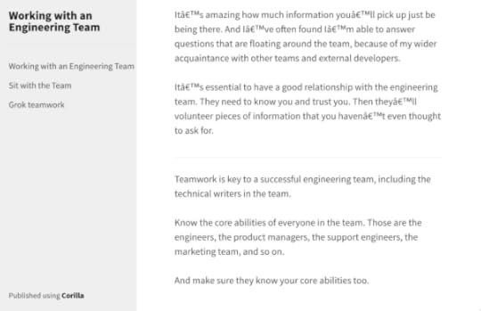 Corilla for technical writers