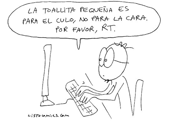 Viñeta de humor gráfico y divulgación sobre las toallas del baño.