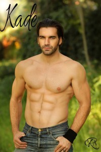 Outdoor portrait of a shirtless good looking fit male model