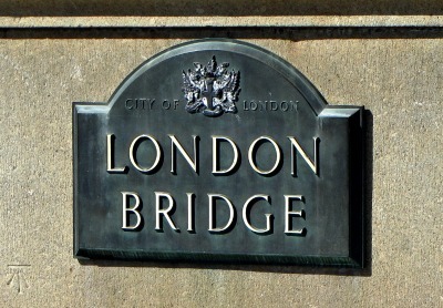 Author Carol Cox - London Bridge sign