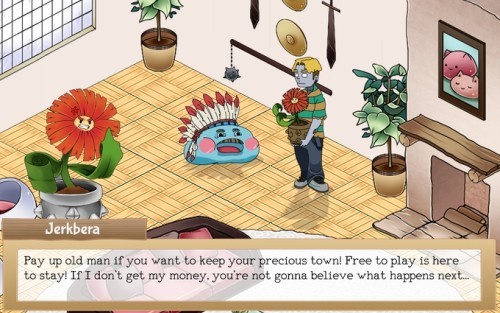 If he can't pay, the town will be used for a casual city building sim.