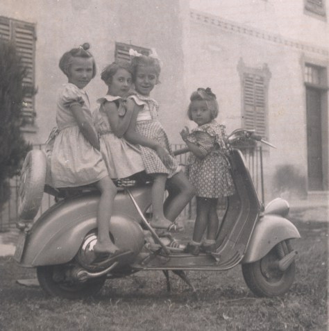 Mariuccia Borio (left) with four of her cousins at Cascina Castlet.