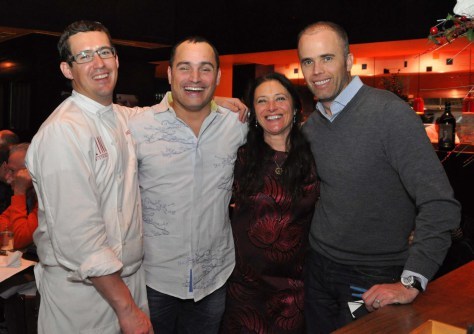 Chiara Boschis with Colorado importer Steve Lewis of Giuliana Imports and Zino Ristorante partners Chef Nick Haley and Giuseppe Bosco.