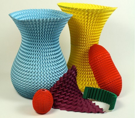 Mahadevan and his team have characterized a fundamental origami fold, or tessellation, that could be used as a building block to create almost any three-dimensional shape, as seen above (credit: Mahadevan Lab/Harvard SEAS) 