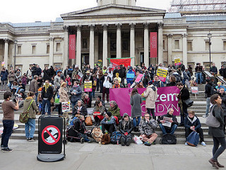 Refugees welcome: rally in Trafalgar Square, Mar. 19, 2016