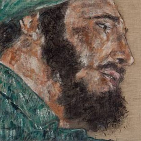 Fidel Castro by artist Leon Golub at National Portrait Gallery in London