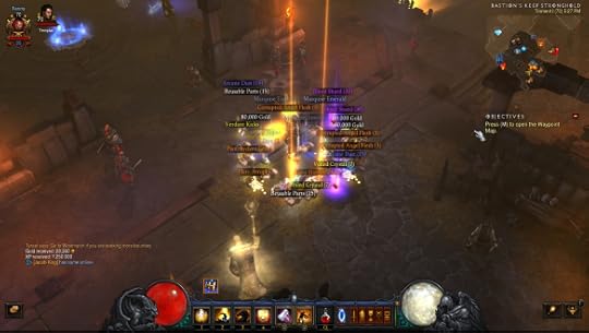 The loot from an act four bounty cache in Diablo III