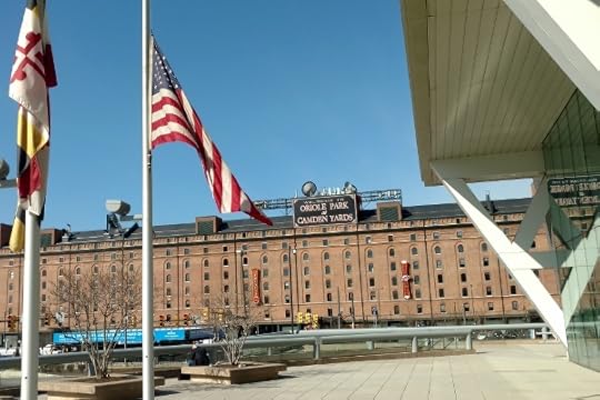 Camden Yards from the outside deck at the Convention Center.