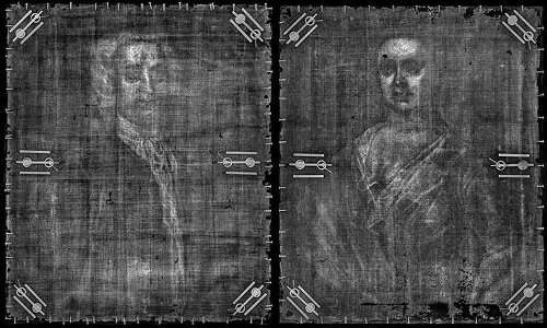 Digital X-rays of Portrait of a Man and Portrait of a Woman. Image © Art and Analysis & Research, New York, 2015