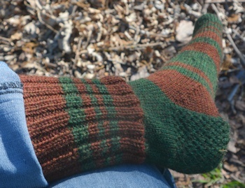 Brown-green-sock-L