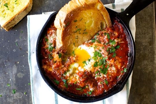 eggs in purgatory, puttanesca-style