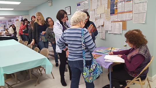 People in line were very patient--especially because lunch was being served!