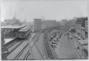 Chatham Square Elevated Train Station 1880