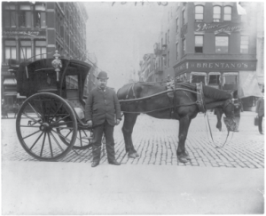 Hansom Cab and Driver, 1896
