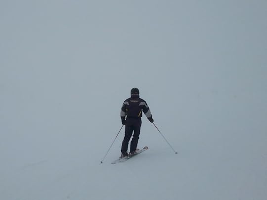 Rolf at the top of Angel in a whiteout
