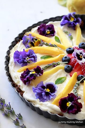 fruit and granola tart for breakfast