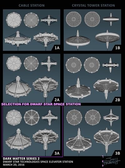Dwarf Star Technologies SPACE ELEVATOR STATION CONCEPT THUMBNAILS