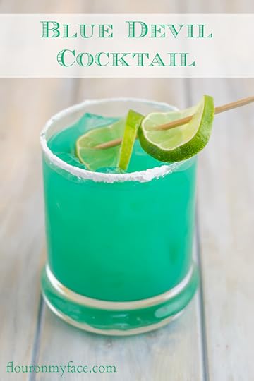 How to make a Blue Devil cocktail. It is one of my favorite Blue Curacao drink recipes. A perfect blue summer cocktail recipe via flouronmyface.com