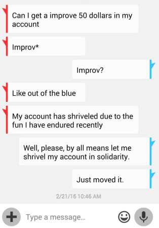 Texts from college kids