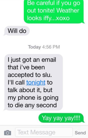 Texts from college kids