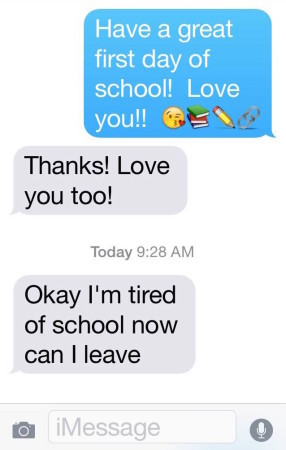 Texts from college kids