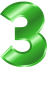 green_metal_number_3
