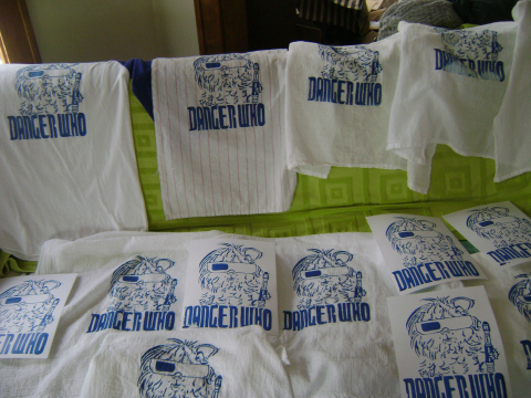 I hand painted in the red side of every pair of 3-D glasses. It was meticulous. I will never do it again. David Tennant is a major super awesome guest at Wizard World Madison, so I hope he likes my guinea pig parody of his turn as Doctor Who. 