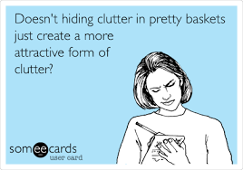 clutter in baskets