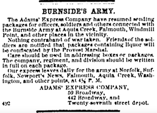 31 January 1863 Adams Express