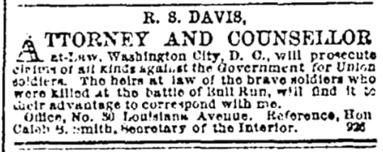 22 November 1862 Bull Run Attorney