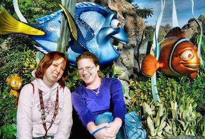 Photograph of my best friend Maggie and me, sitting side by side in Disney World.