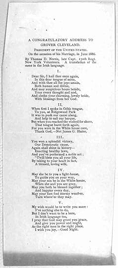 The English translation of Captain Norris's address on the occasion of President Cleveland's marriage (Library of Congress)