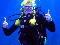 Kat on Halloween Dive