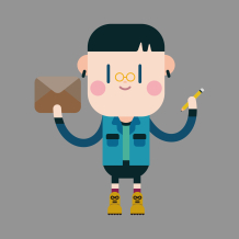 © Vectorchef | Dreamstime.com - Character Boy Write Letter Theme Elements Photo