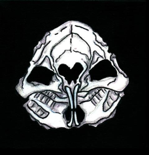 My signature piece, Guinea Pigs are for Life. Now one person can also have a guinea pig skull painting (I kept the first one I did) and about six people can have guinea pig skull prints. Sometimes I don't have very many available because printing is not always a sure thing when you do it all by hand.