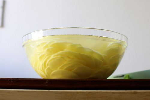 soaking potato coins
