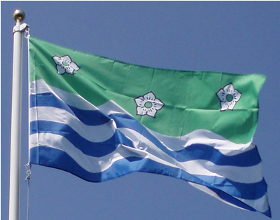 Cumbrian flag (http://www.englishcountyflags.com/)
