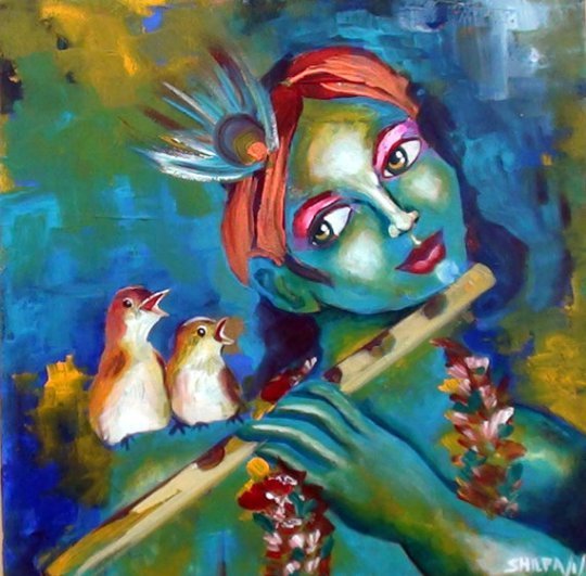 birds and krishna