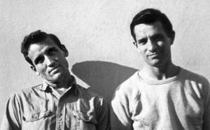 Neal Cassady (alias Dean Moriaty) and Jack Kerouac (alias Sal Paradise). Photo taken by Carolyn Cassady. 