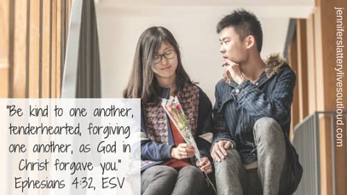 -Be kind to one another, tenderhearted, forgiving one another, as God in Christ forgave you.-Ephesians 4-32, ESV (1)
