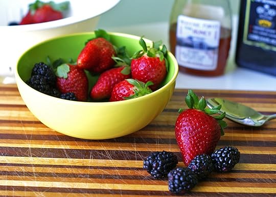 Strawberry-Blackberry Spinach Salad with Honey Balsamic Vinaigrette from Goodlicious